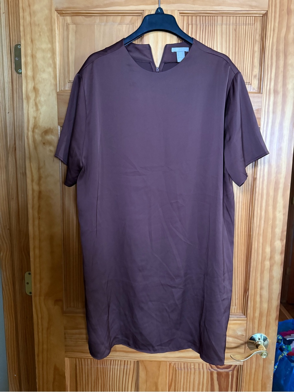 H&M Short Sleeve Men's Shirt Dress in Brown